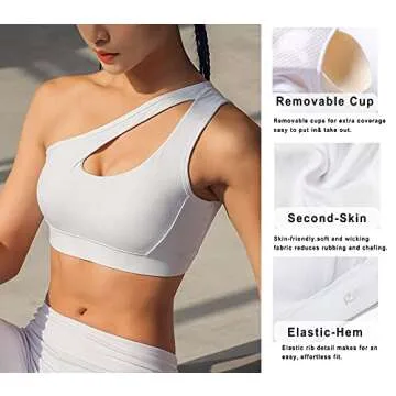RUNNING GIRL Stylish One Shoulder Sports Bra for Women