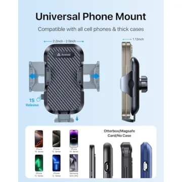 Sturdy Andobil Car Phone Holder with Metal Clip