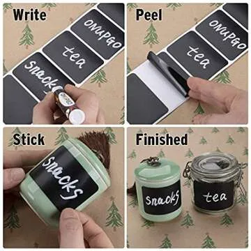 ONUPGO Chalkboard Labels - 180 Waterproof Reusable Stickers