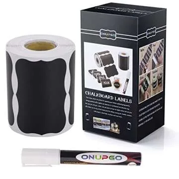ONUPGO Chalkboard Labels - 180 Waterproof Reusable Stickers