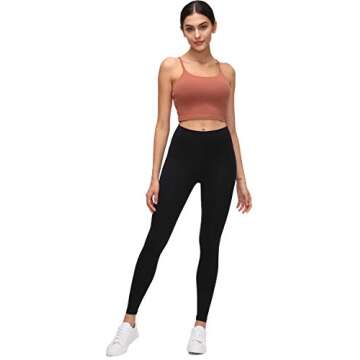 YEAQING Women's Seamless Crop Camisole with Built-in Bra