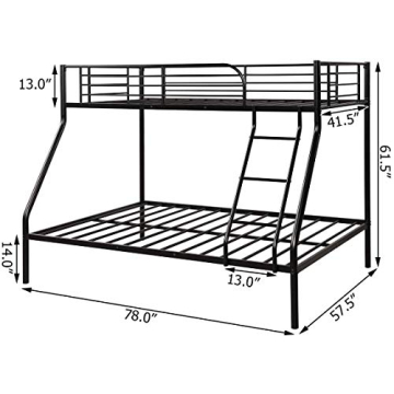 Giantex Twin over Full Bunk Bed for Teens and Kids
