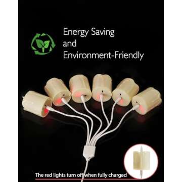 Homemory Rechargeable Flameless Candles with Timer Remote, 2" x 2" Realistic Battery Operated LED Vo...