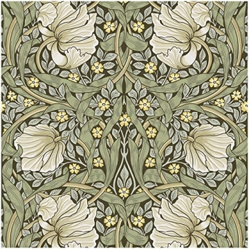 HAOKHOME Vintage Floral Wallpaper Peel and Stick - Botanical Design by William Morris