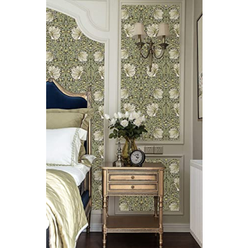 Peel and Stick Vintage Floral Wallpaper by HAOKHOME