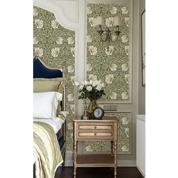 Peel and Stick Vintage Floral Wallpaper by HAOKHOME