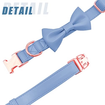 Soft Leather Bowtie Dog Collar For Small To Large Dogs