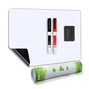 ANLIOTE Magnetic Dry Erase Board Fridge White Board Sheet 20 x13 inch, Flexible Large Refrigerator M...