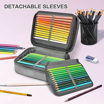 Number-one Large Capacity Pencil Case, 72 Slots Colored Pencil Pouch Bag Portable Pencil Holder Stat...