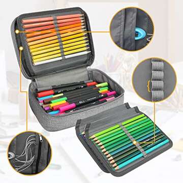 Large Capacity 72 Slots Pencil Case for Office and Travel