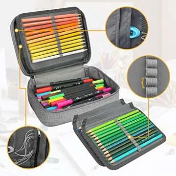Large Capacity 72 Slots Pencil Case for Office and Travel