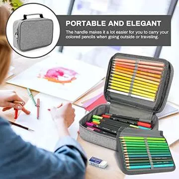 Large Capacity 72 Slots Pencil Case for Office and Travel