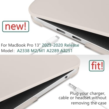 DONGKE MacBook Pro 13 Inch Case Cream Matte with Keyboard Cover