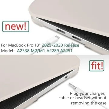 DONGKE MacBook Pro 13 Inch Case Cream Matte with Keyboard Cover