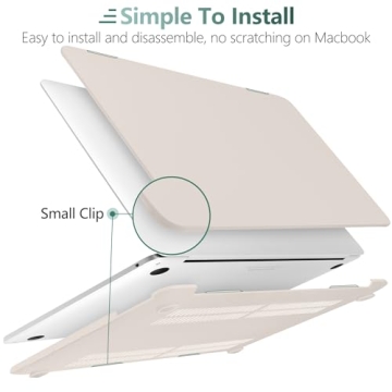 DONGKE MacBook Pro 13 Inch Case Cream Matte with Keyboard Cover