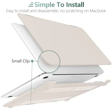 DONGKE MacBook Pro 13 Inch Case Cream Matte with Keyboard Cover