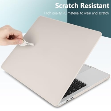 DONGKE MacBook Pro 13 Inch Case Cream Matte with Keyboard Cover