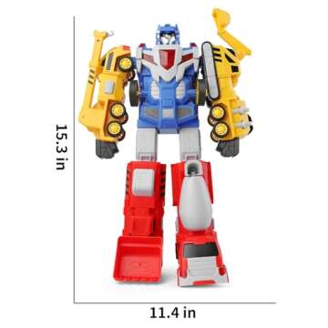 SNAEEN Kids Toys for 3 4 5 6 7 Year Old Boys - Construction Vehicles Transform Robot Kids Toys, STEM...