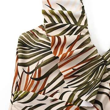 Stylish Ruffle V Neck One Piece Swimsuit for Women