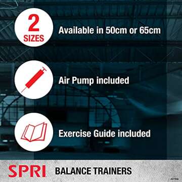 SPRI Balance Trainer Pro - Dome Shape Half-Exercise Ball with Non-Skid Base - For Balance Training, Strength Building, Toning, and Improved Flexibility - 65cm Diameter