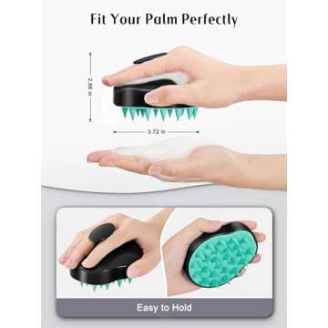 HEETA Hair Scalp Massager Shampoo Brush 2 Pack, Soft Silicone Bristles to Remove Dandruff, Waterproo...