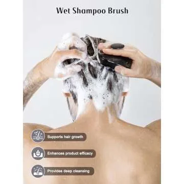 HEETA Hair Scalp Massager Shampoo Brush 2 Pack, Soft Silicone Bristles to Remove Dandruff, Waterproof Hair Scrubber for Both Wet Dry Hair, Suitable for Men & Women (Turquoise & Purple)