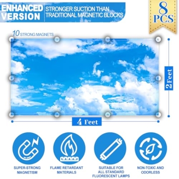 Aheroi Light Covers - 8 Pcs 2x4 Feet Magnetic Filters