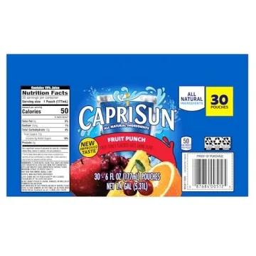 Capri Sun Fruit Punch 30 Pack Refreshing Juices