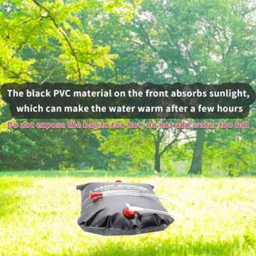 SYITCUN Camping Shower Bag 5 Gallon,1/2/4 Pack Portable Solar Shower Bag,Camping Shower Kit with Hose,On-Off Switchable Head for Beach,Swimming,Travel,Hiking (2), Black