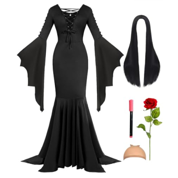 Mosong 5pcs Halloween Costume Set for Adults - Gothic Style