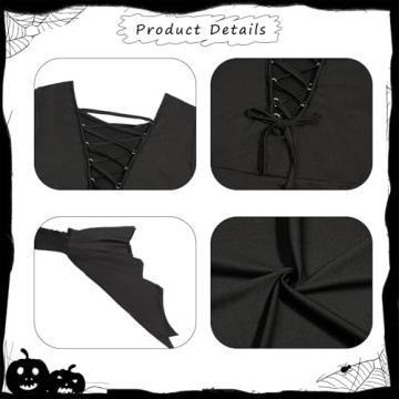Gothic Halloween Costume Set for Adults - 5pcs Mosong
