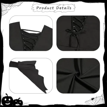 Gothic Halloween Costume Set for Adults - 5pcs Mosong