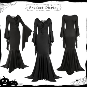 Gothic Halloween Costume Set for Adults - 5pcs Mosong