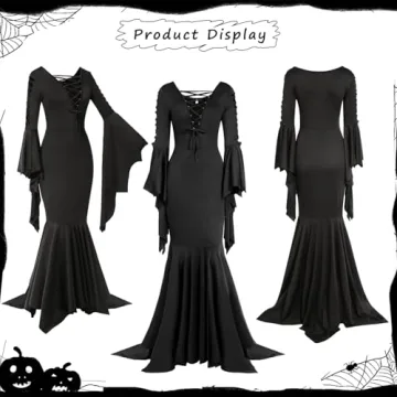 Gothic Halloween Costume Set for Adults - 5pcs Mosong