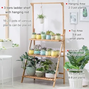 COPREE Bamboo Hanging Plant Stand - Elegant & Functional