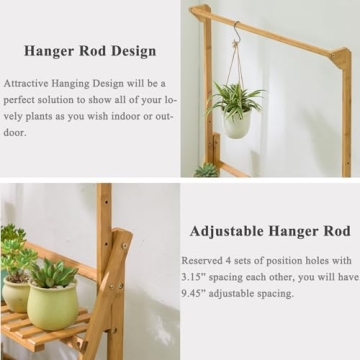 COPREE Bamboo Hanging Plant Stand - Elegant & Functional
