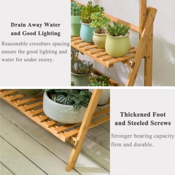 COPREE Bamboo Hanging Plant Stand - Elegant & Functional