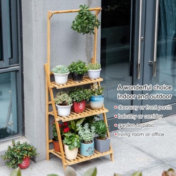 COPREE Bamboo Hanging Plant Stand - Elegant & Functional