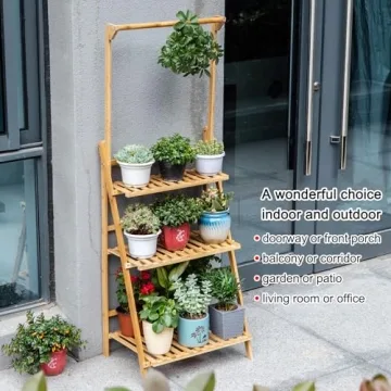 COPREE Bamboo Hanging Plant Stand - Elegant & Functional