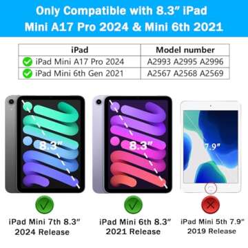 iPad Mini 7th/6th Generation Case for Kids (8.3-inch, 2024/2021 Release), Lainergie iPad Mini 7/6 Ca...