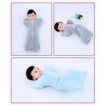 Bycc Bynn 2 Pack Sleeping Blanket Sack with High Sleeve,Transitions to Arms-Free Wearable Sleeping Bag for Baby pacify