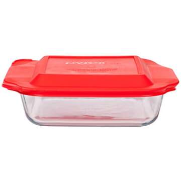 Pyrex 8 Inch Baking Dish, Red, 8-inches Square