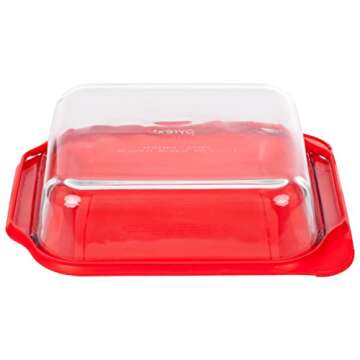 Pyrex 8 Inch Baking Dish, Red, 8-inches Square
