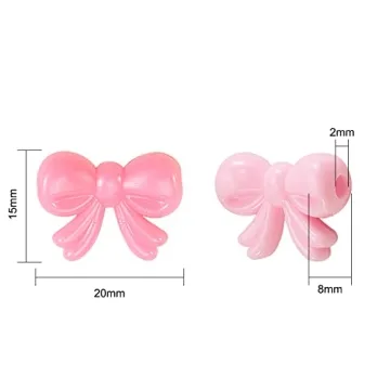 Ipotkitt 200 Pcs Colorful Acrylic Bow Beads for Crafts