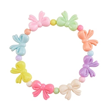 Ipotkitt 200 Pcs Colorful Acrylic Bow Beads for Crafts