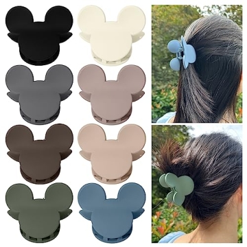 8 Pcs Mickey Mouse Ear Hair Claw Clips for Women