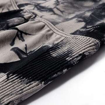 OMKAGI Women Scrunch Butt Lifting Workout Shorts Compression High Waisted Yoga Biker Shorts(M,Black Grey Tie Dye-5inch)