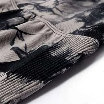 OMKAGI Women Scrunch Butt Lifting Workout Shorts Compression High Waisted Yoga Biker Shorts(M,Black Grey Tie Dye-5inch)