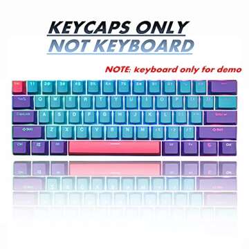 GTSP 61 Keycaps - PBT RGB Keycap Set for 60% Mechanical Keyboards (Blue)