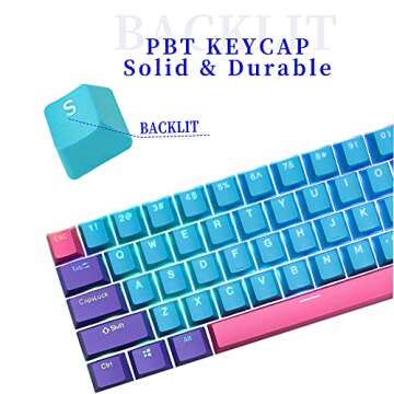 Vibrant GTSP 61 Keycaps for Mechanical Keyboards